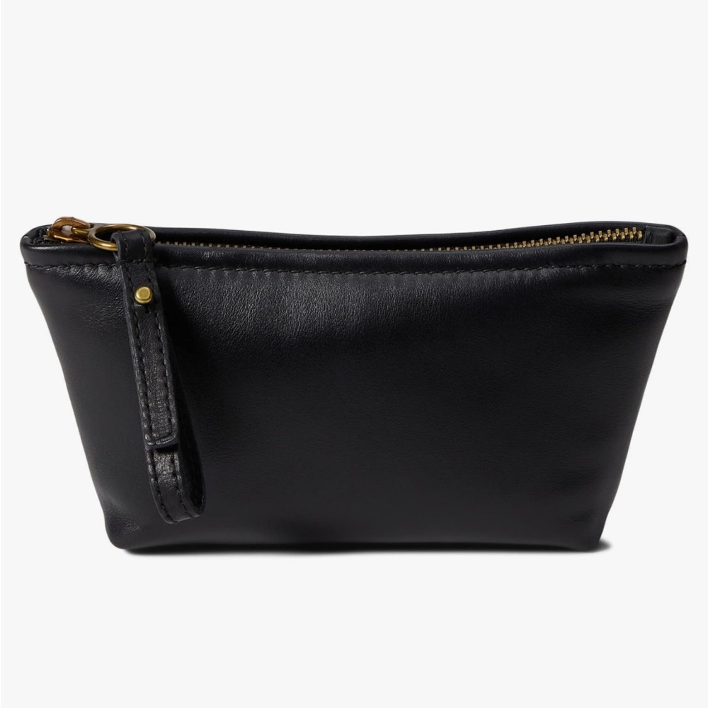 Madewell Black Leather Cosmetic Pouch